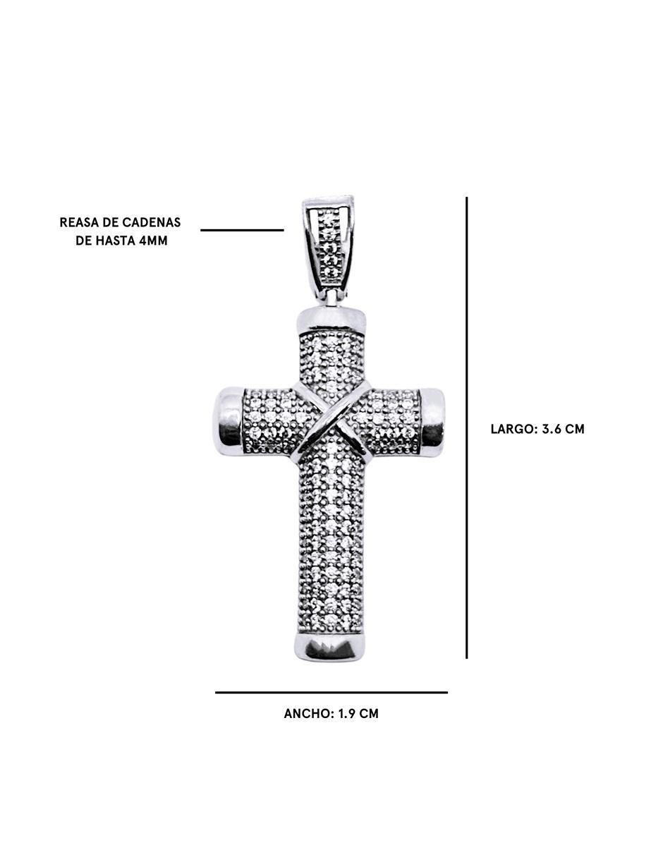 Dije de cruz de plata P 925 zirconia 5