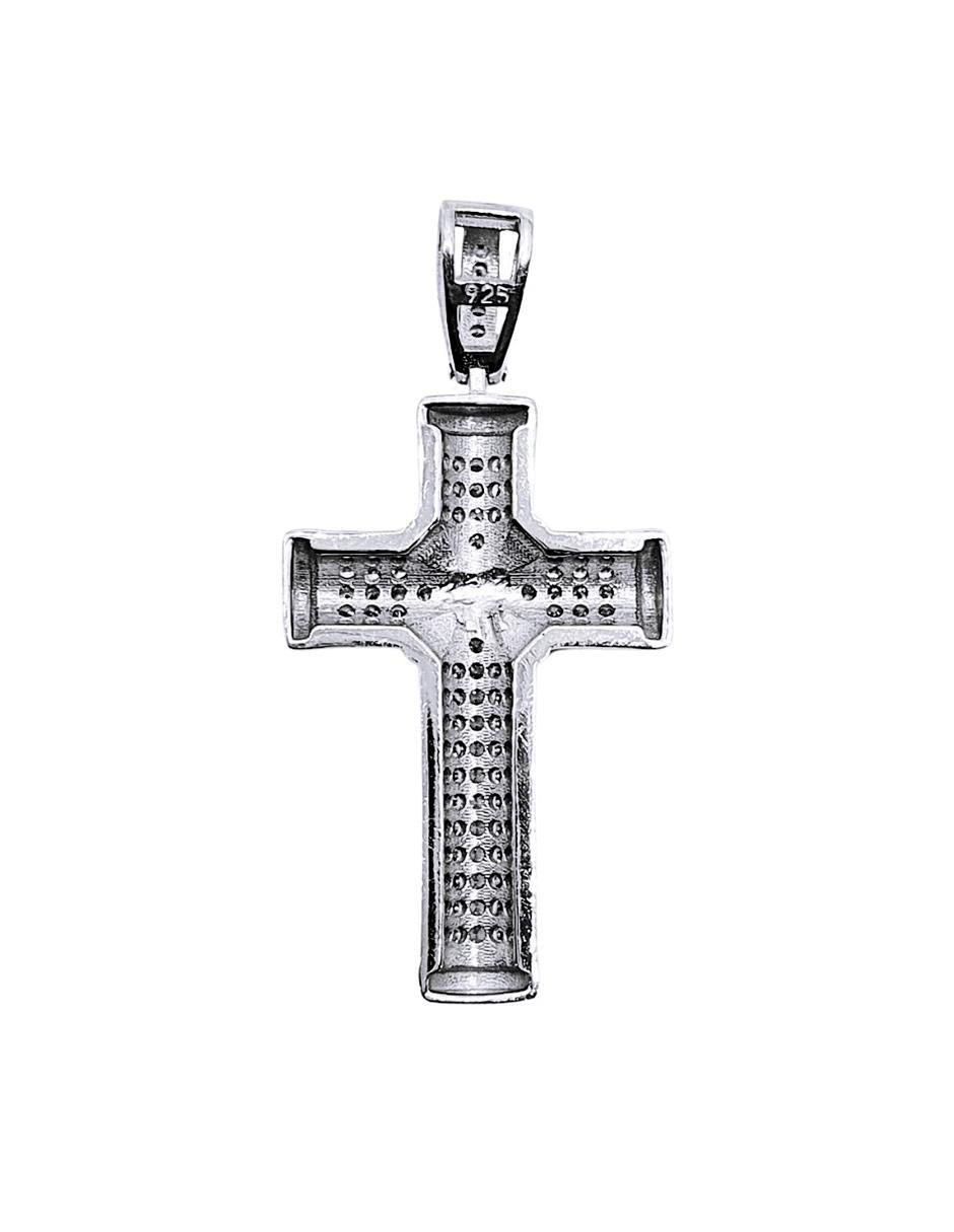 Dije de cruz de plata P 925 zirconia 4