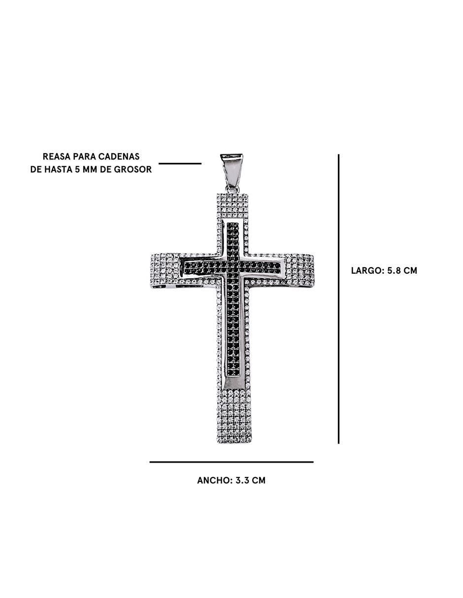 Dije de cruz de plata zirconia 4