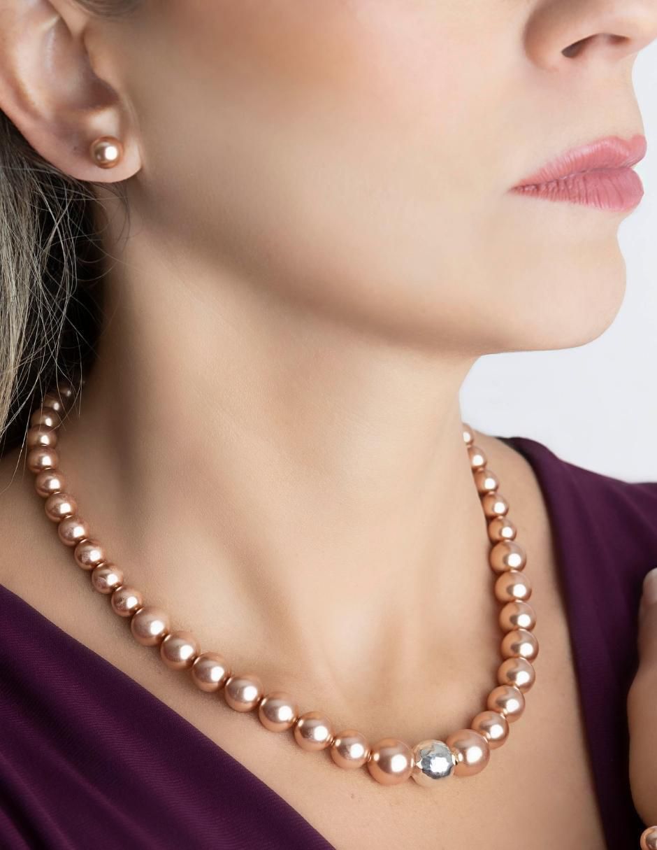 Aretes y collar Pearls de plata P925 cristal 6