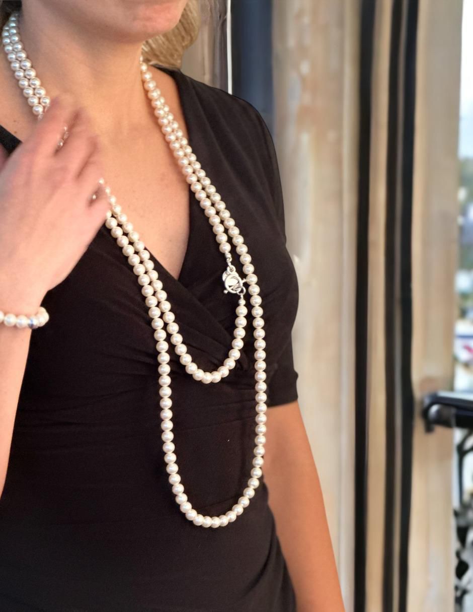 Aretes y collar Pearls de plata P925 cristal 5