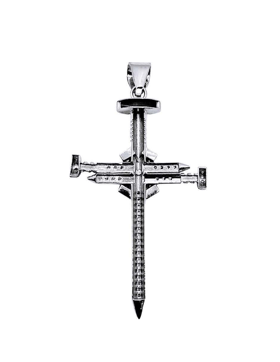 Dije de cruz de plata zirconia 3