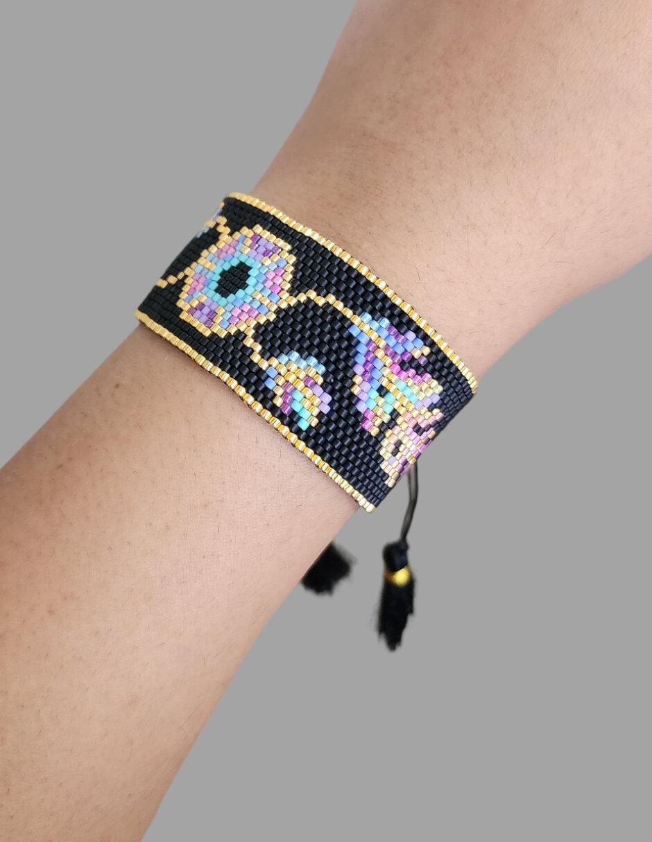 Brazalete koua itz de cristal joyería para dama con acabado brillante
