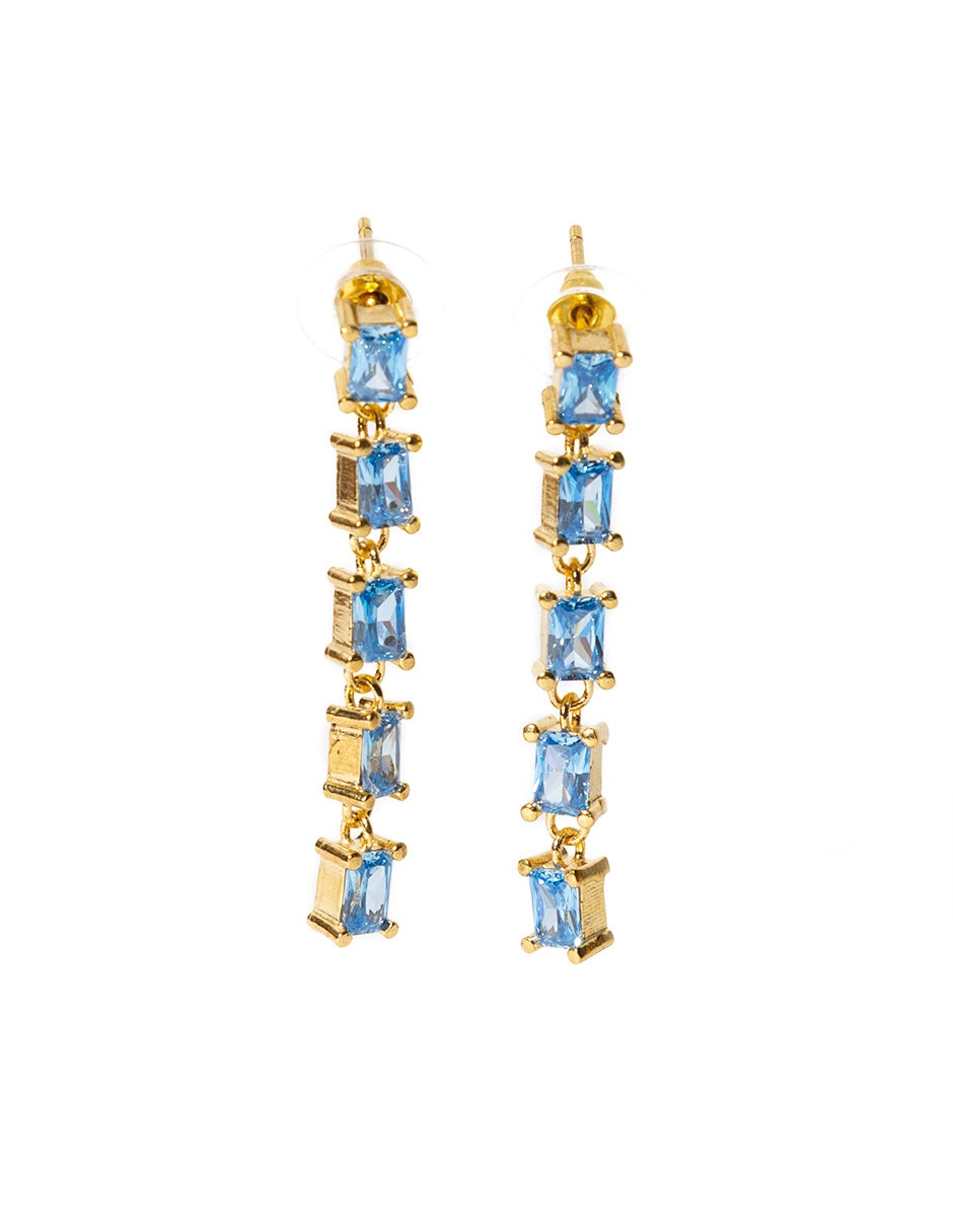 Aretes de rectángulo con acabado baño de oro Aretes de rectángulo con acabado baño de oro