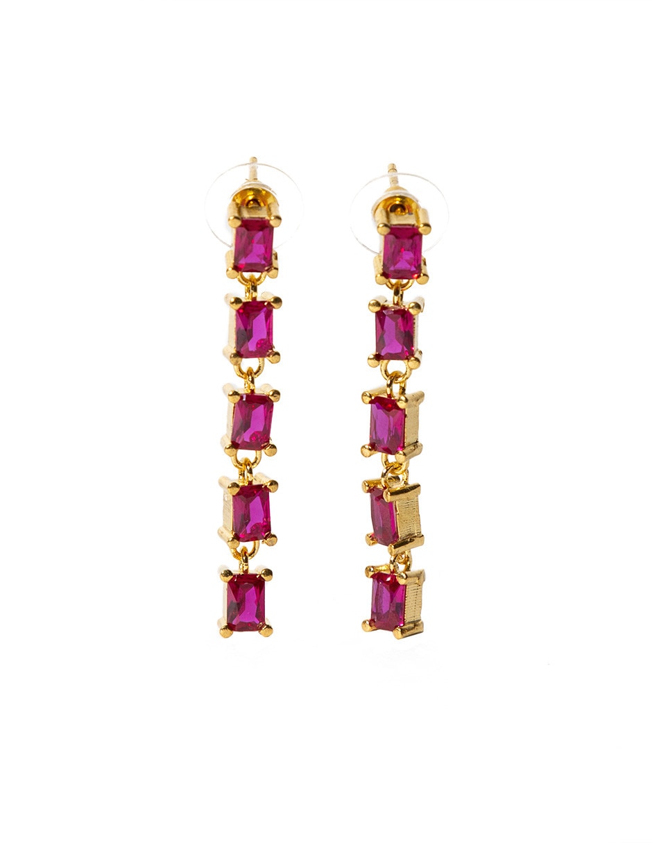 Aretes de rectángulo con acabado baño de oro Aretes de rectángulo con acabado baño de oro