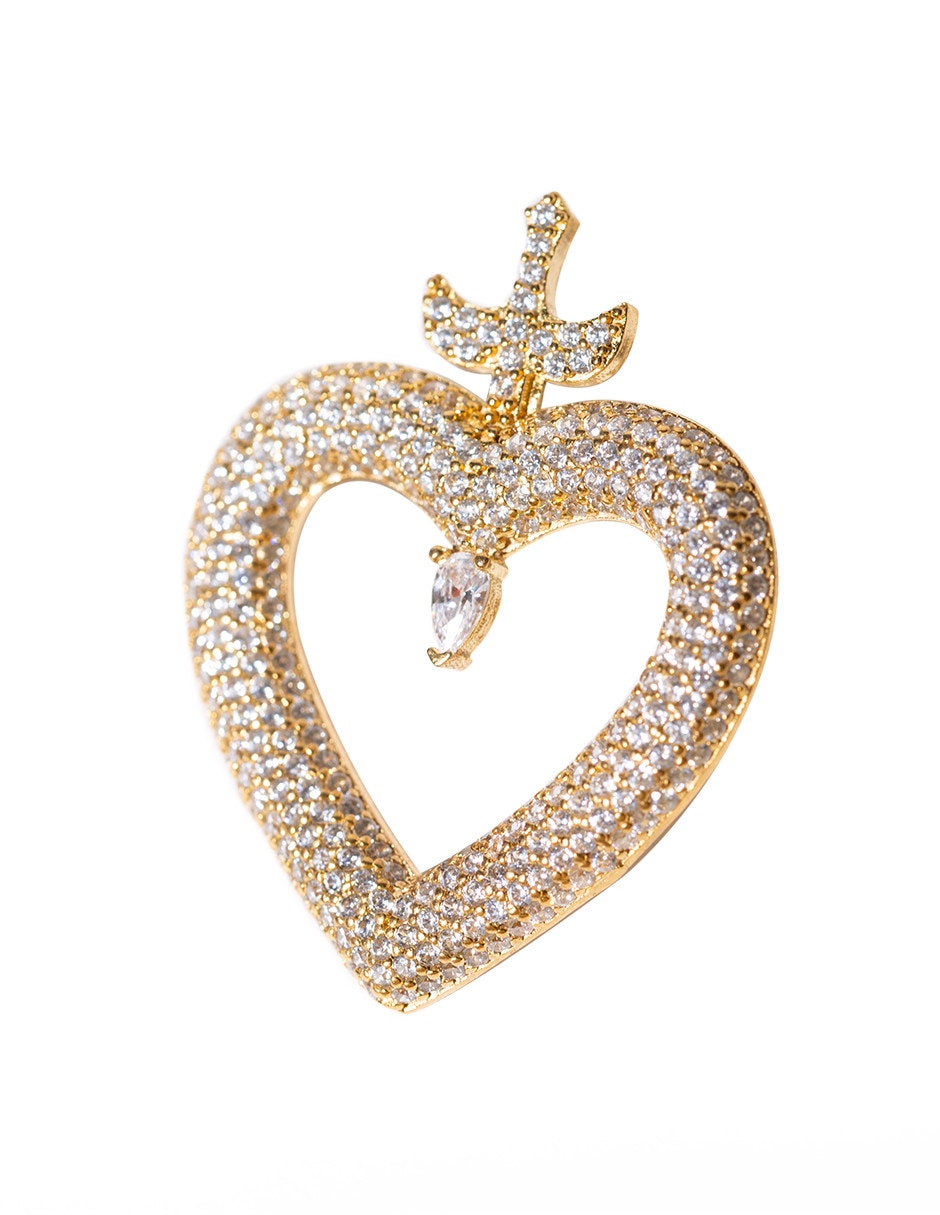 Aretes de corazón con acabado brillante 2