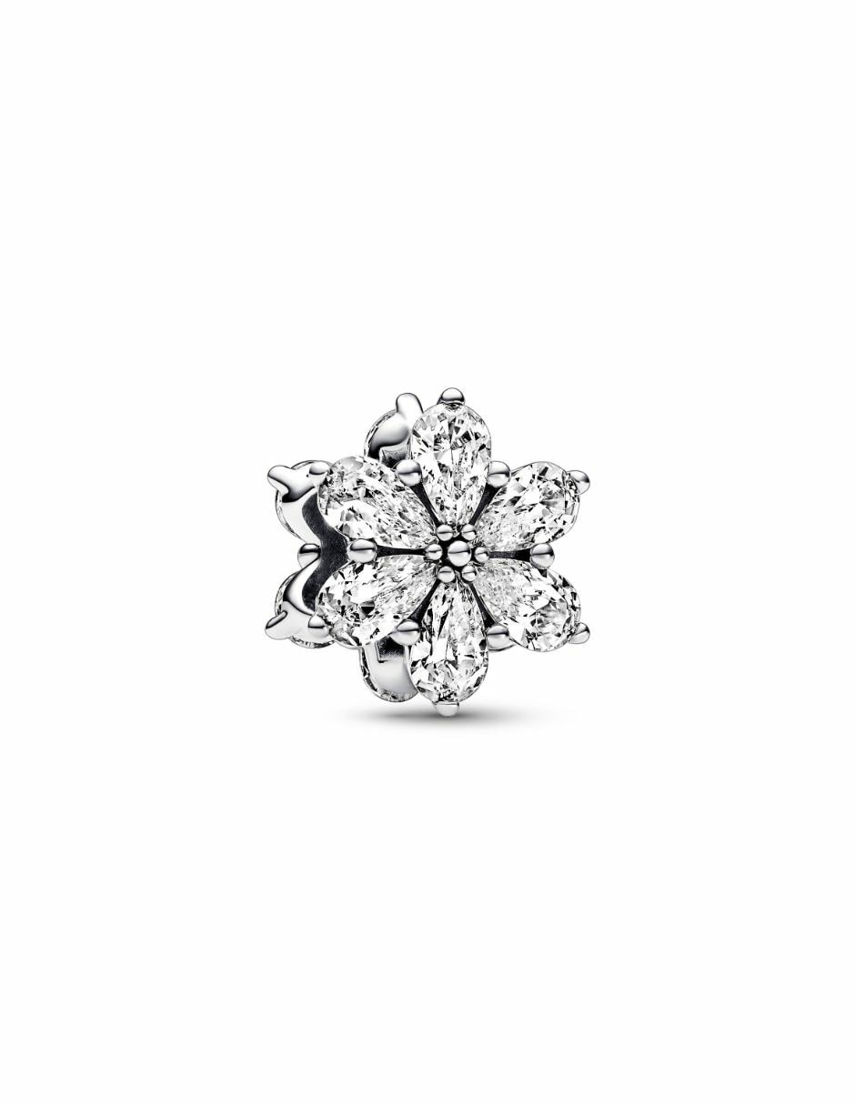 Charm de flor Timeless de plata zirconia cúbica