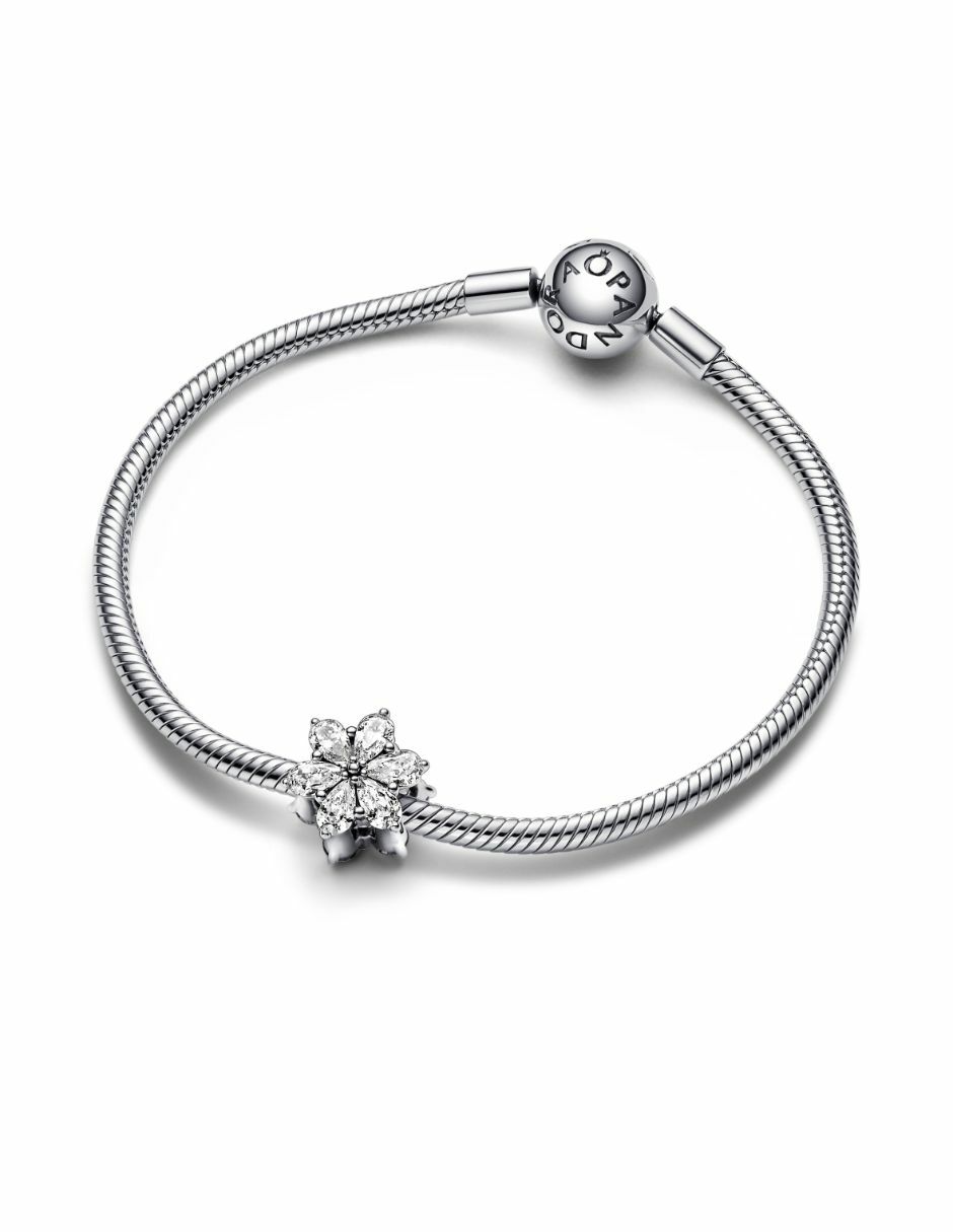 Charm de flor Timeless de plata zirconia cúbica 3