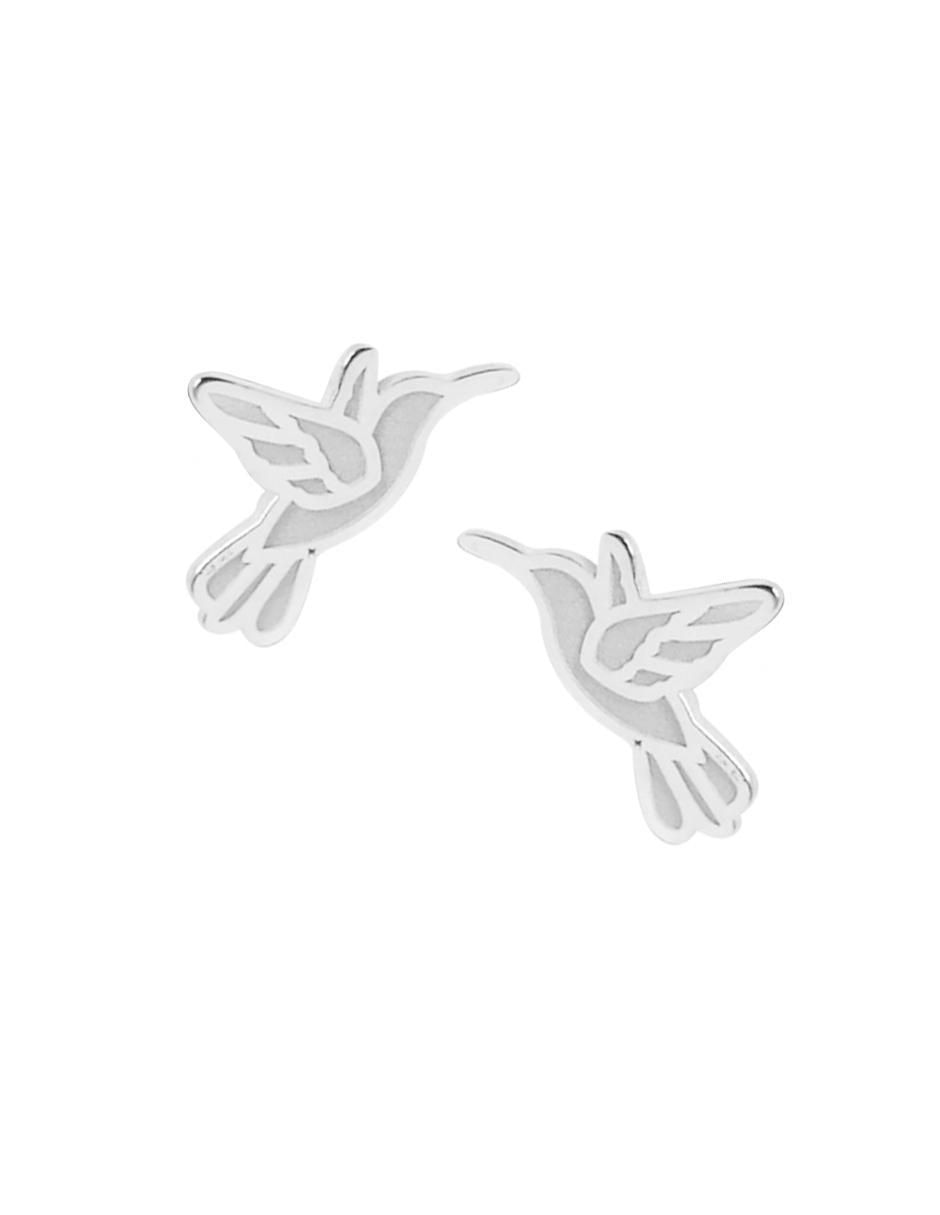 Broqueles de colibrí de plata P 925 con acabado brillante Broqueles de colibrí de plata P 925 con acabado brillante