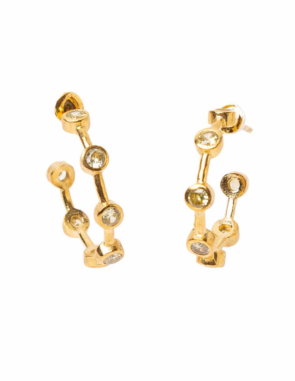 Arracadas Flashy Moments con acabado baño de oro 1