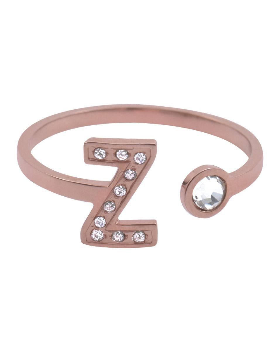Anillo de letra x zirconia cúbica brillante