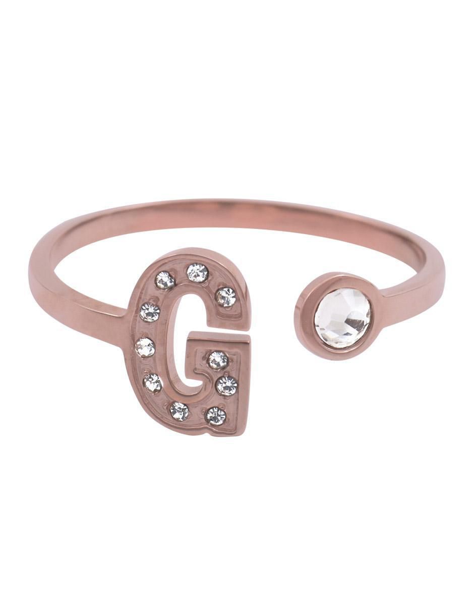 Anillo de letra x zirconia cúbica brillante