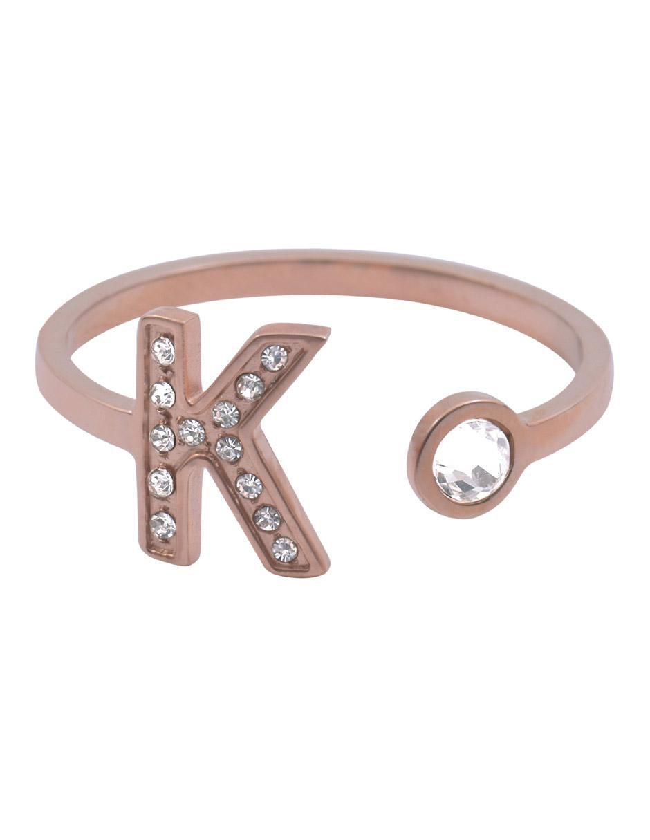 Anillo de letra x zirconia cúbica brillante