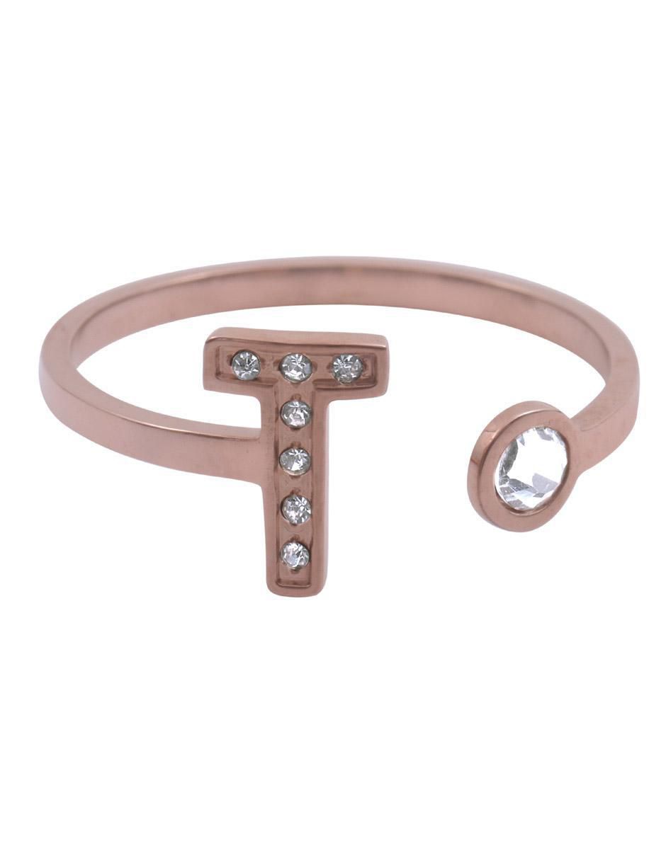 Anillo de letra x zirconia cúbica brillante