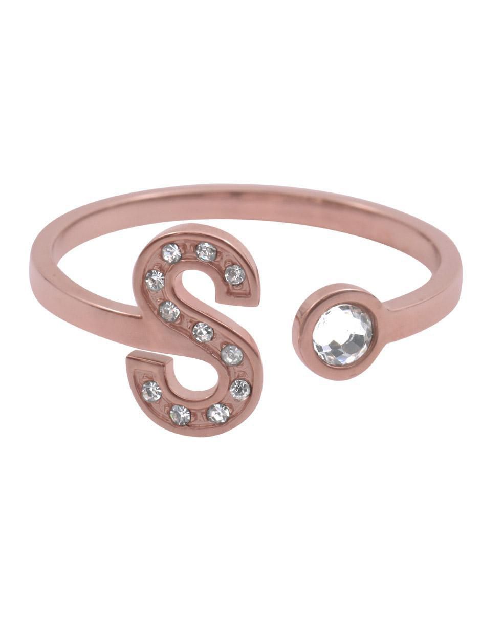 Anillo de letra x zirconia cúbica brillante