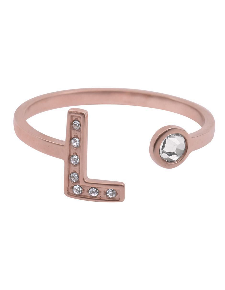 Anillo de letra x zirconia cúbica brillante