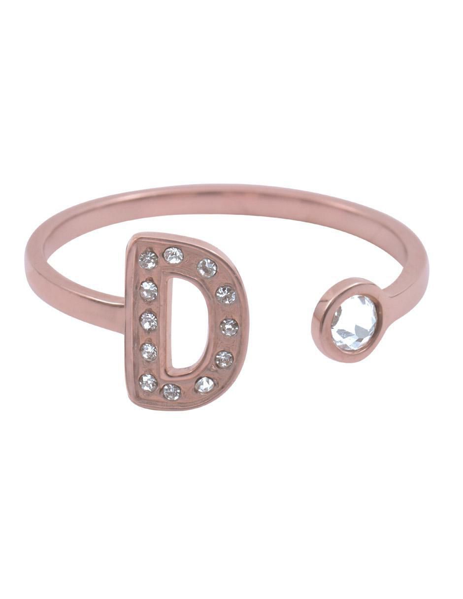 Anillo de letra x zirconia cúbica brillante