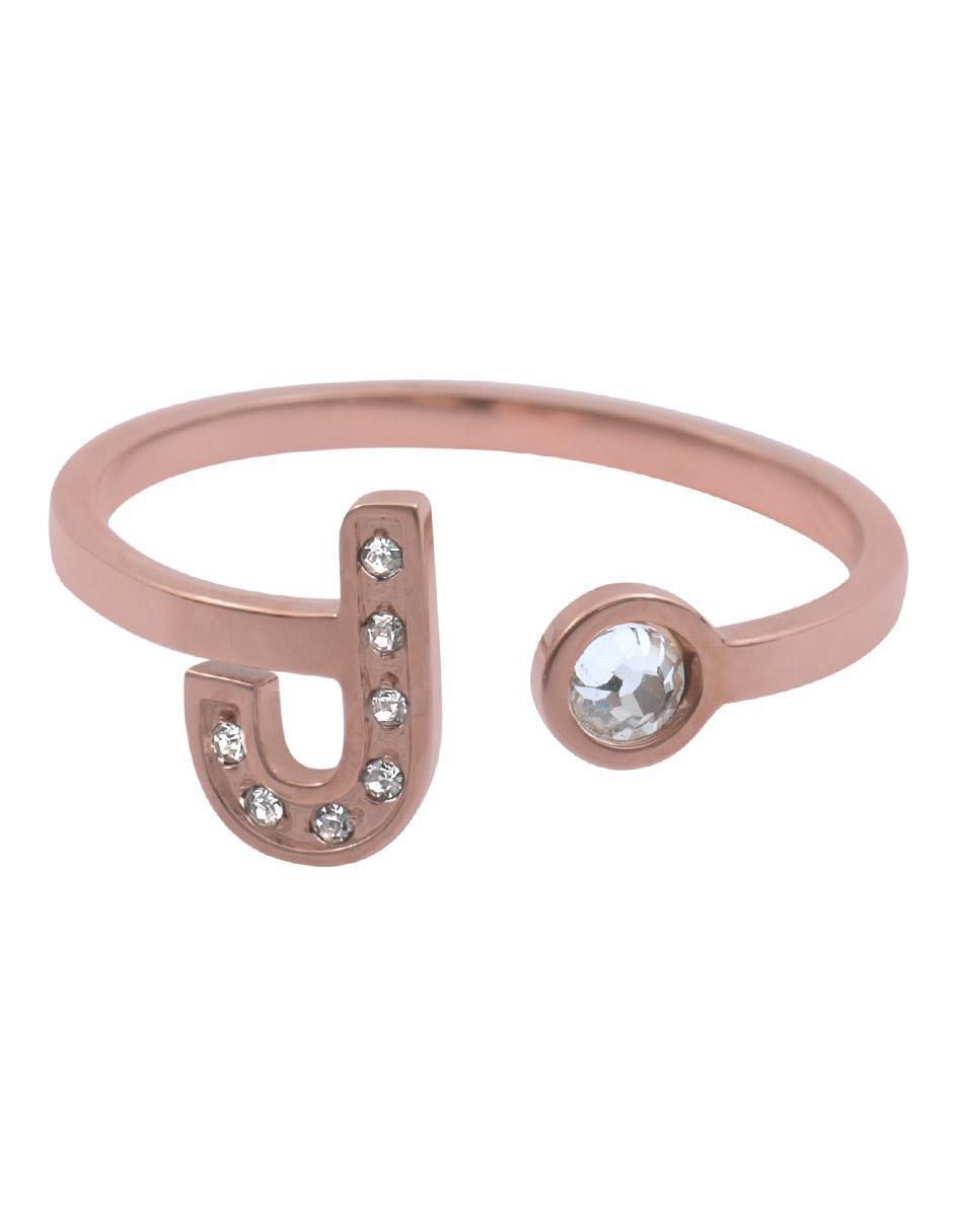 Anillo de letra x zirconia cúbica brillante