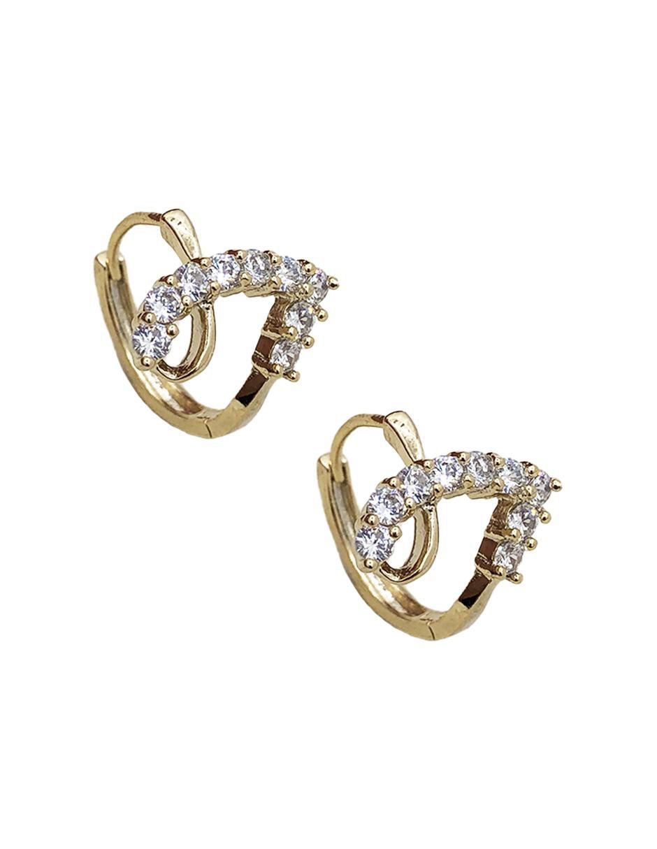 Aretes con acabado brillante zirconia 1
