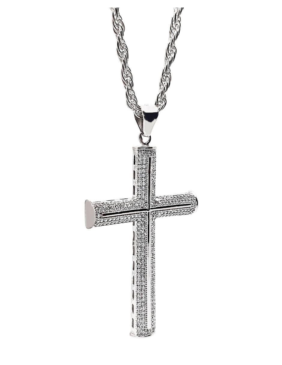 Collar con dije de cruz de plata P 925 2