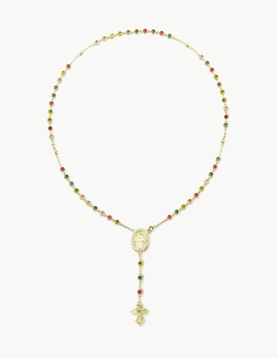 Collar ovalado de baño de oro 18 K
