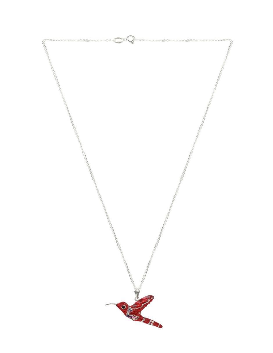 Aretes y collar de colibrí de plata P 925 cristal 3