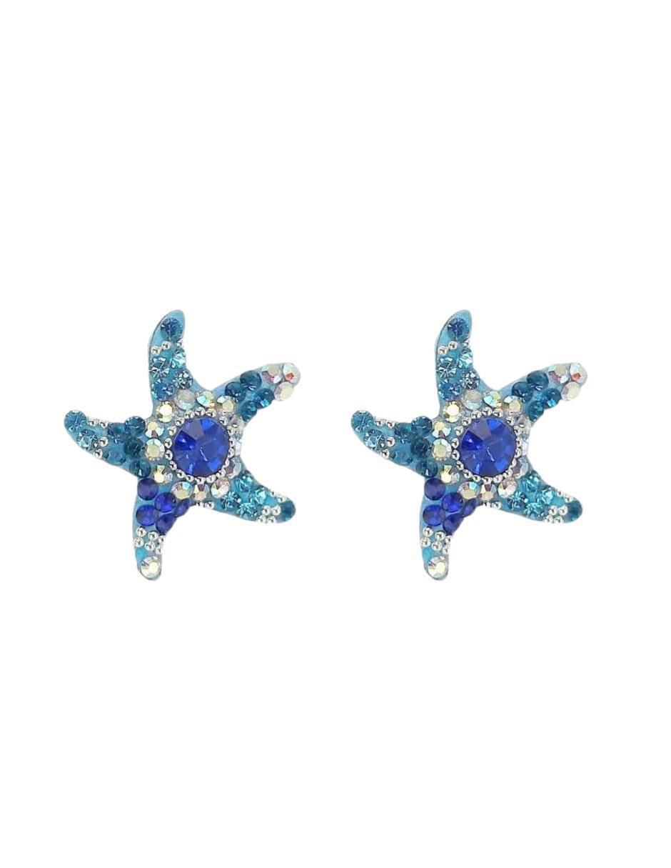 Aretes y collar de estrella mar de plata P 925 cristal 3