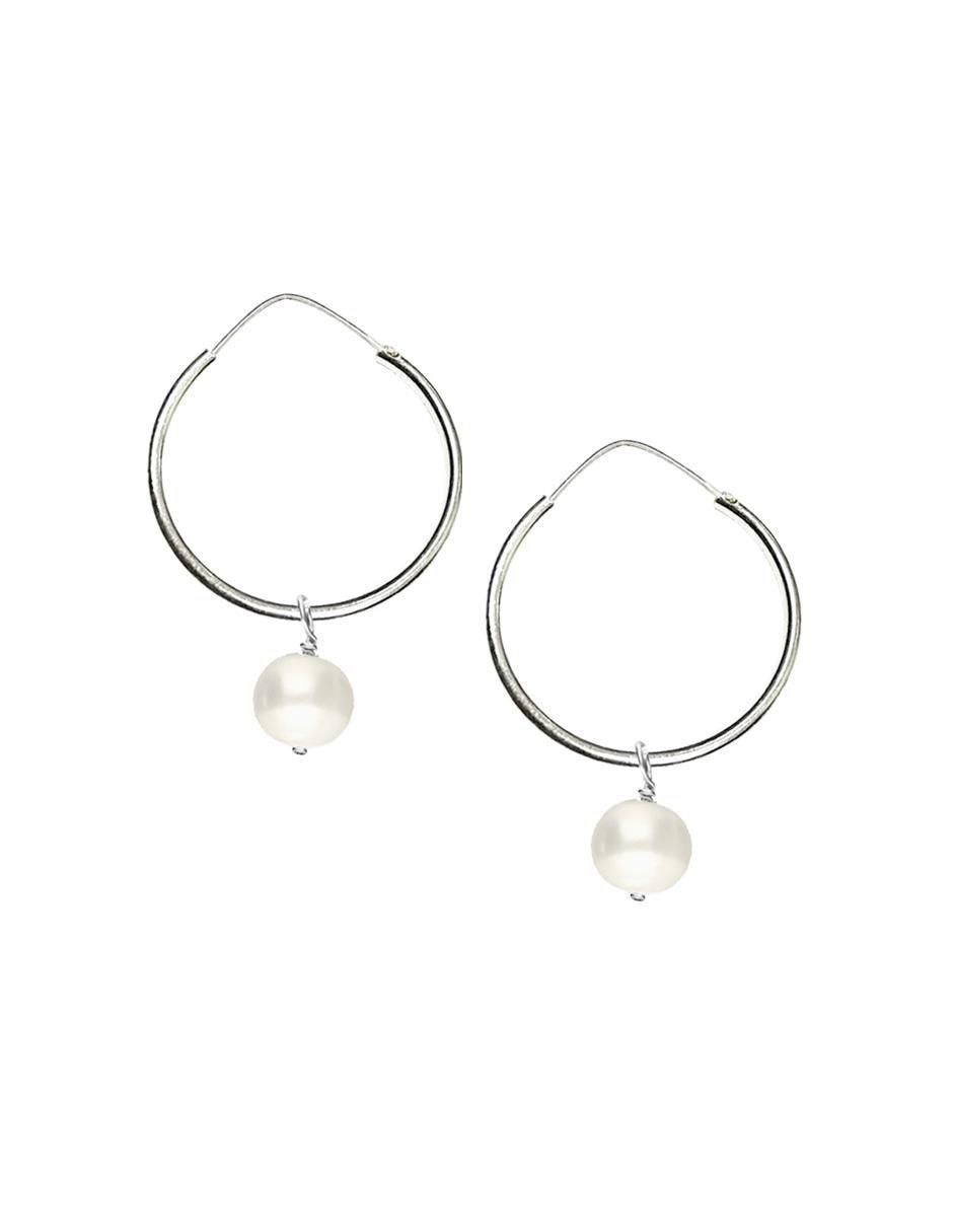 Arracadas Perlas de plata P 925 con acabado plateado perla Arracadas Perlas de plata P 925 con acabado plateado perla