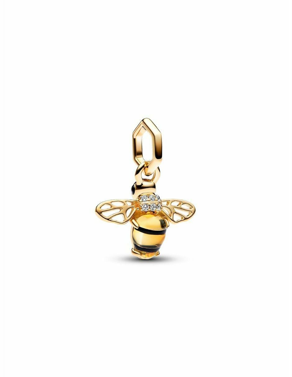 Charm de abeja moments de plata 18 K zirconia cúbica