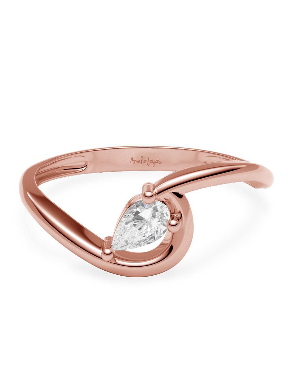 Anillo 14 k de oro zirconia brillante Anillo 14 k de oro zirconia brillante