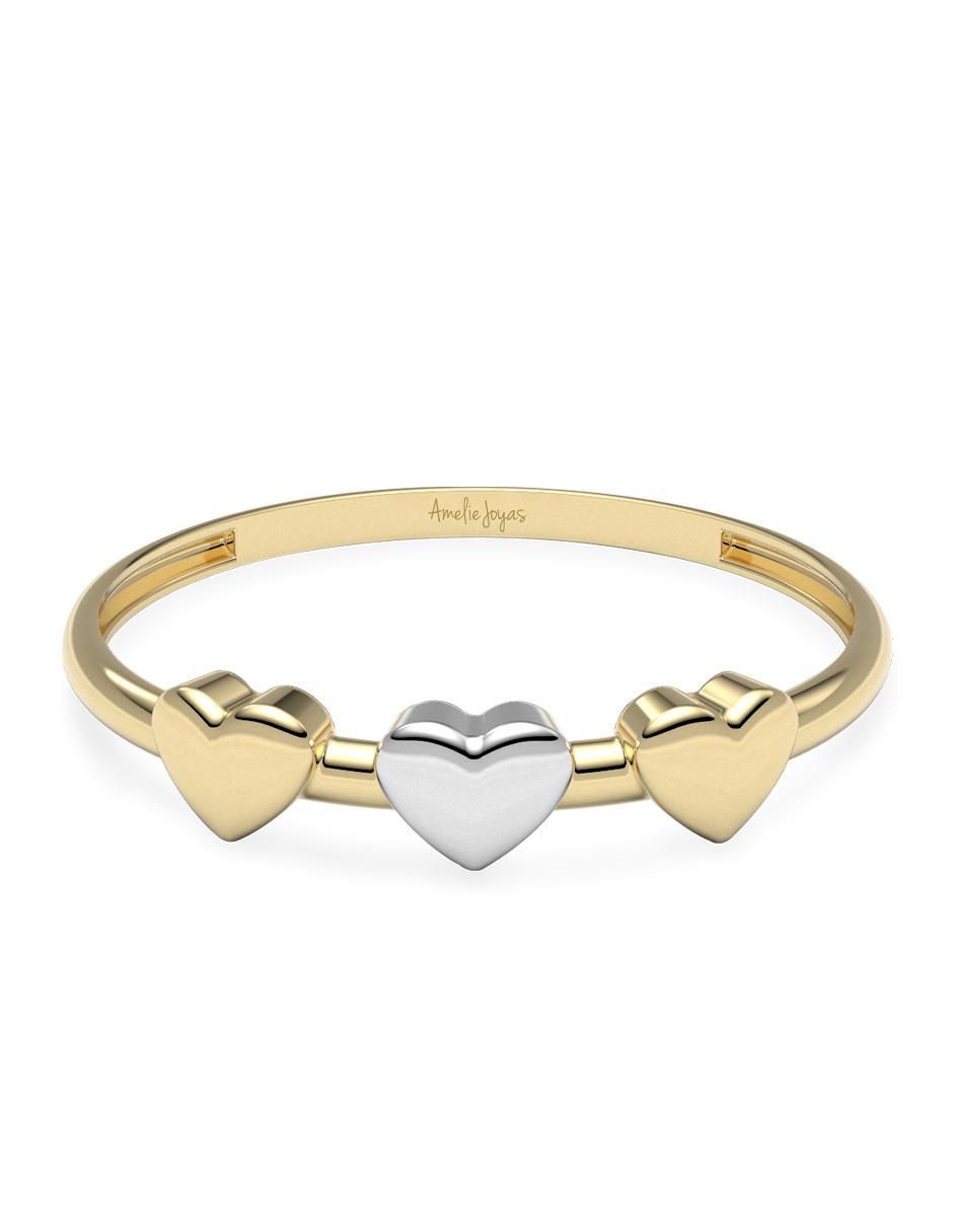 Anillo de corazón 14 k de oro brillante