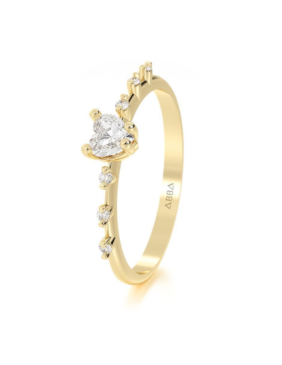 Anillo "de (si aplica)" corazón abba joyas sin familia o colección no aplica 10 k "de" oro zirconia pavé
