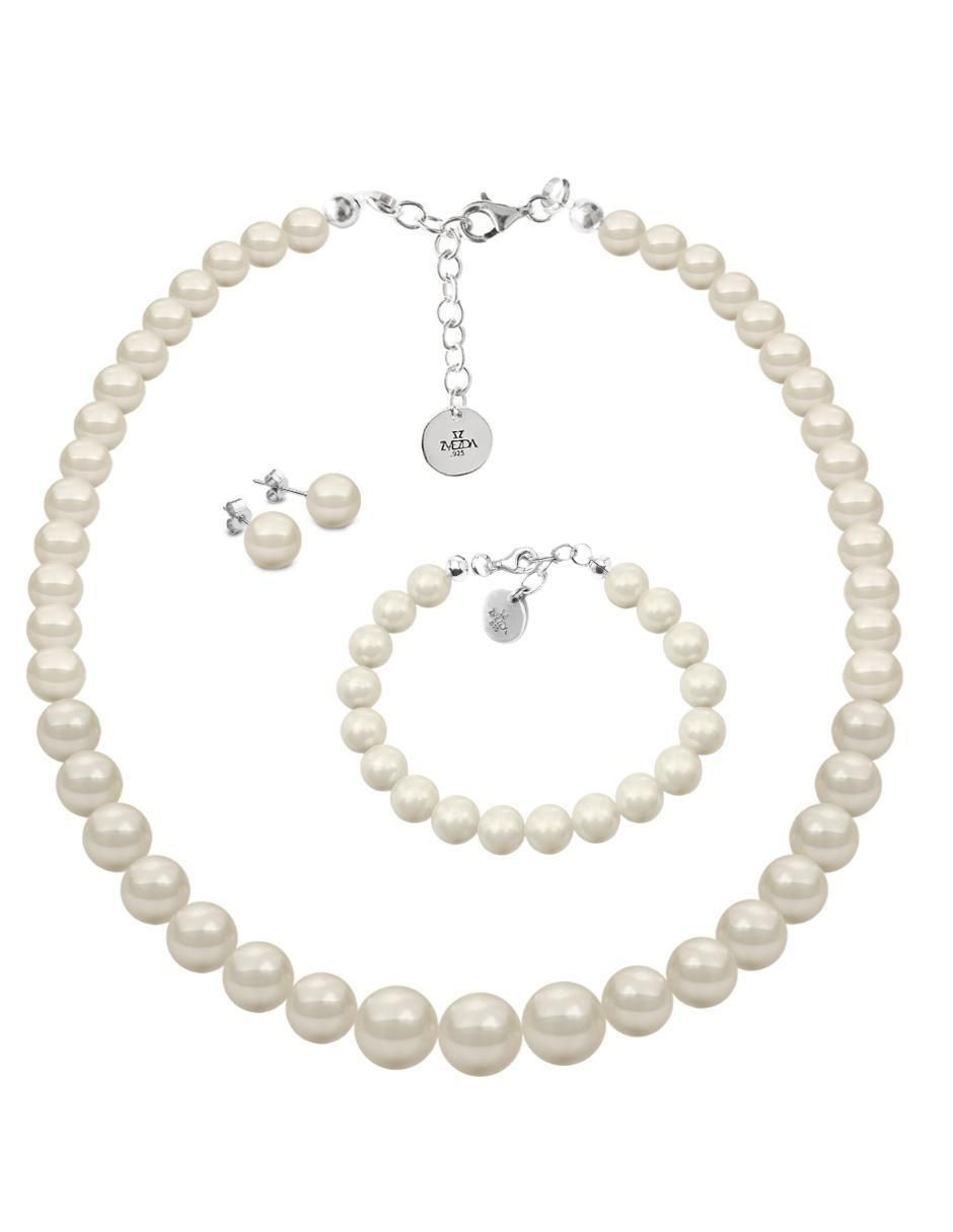 Collar aretes y pulsera de Pearls de plata P925