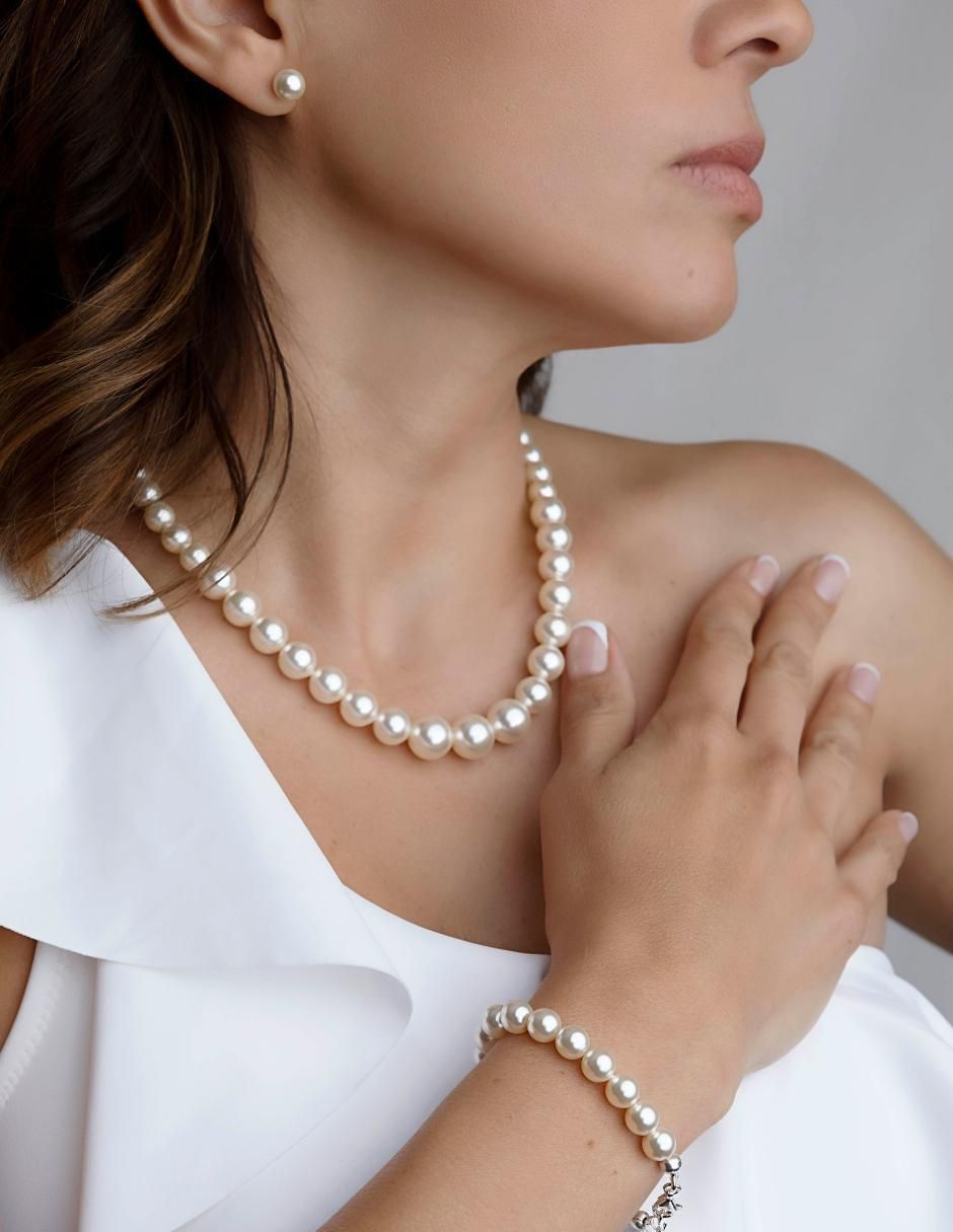 Collar aretes y pulsera de Pearls de plata P925 3