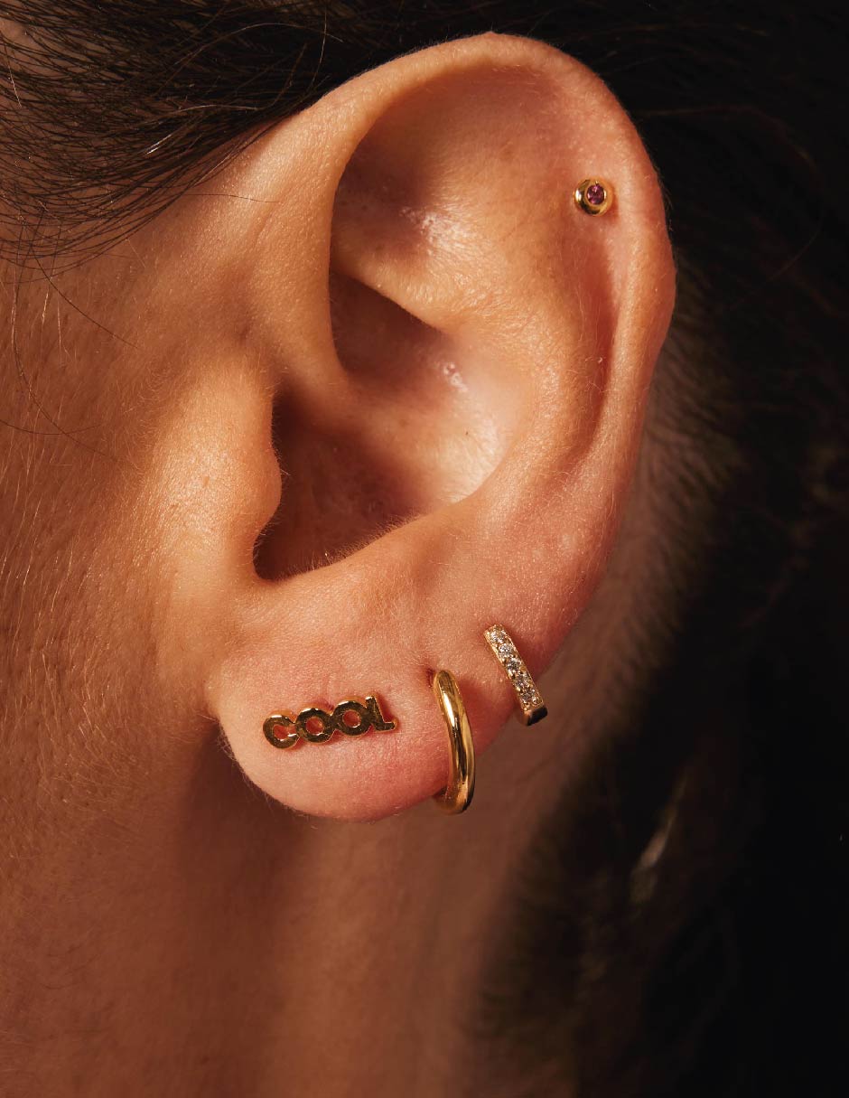 Aretes con acabado baño de oro 3