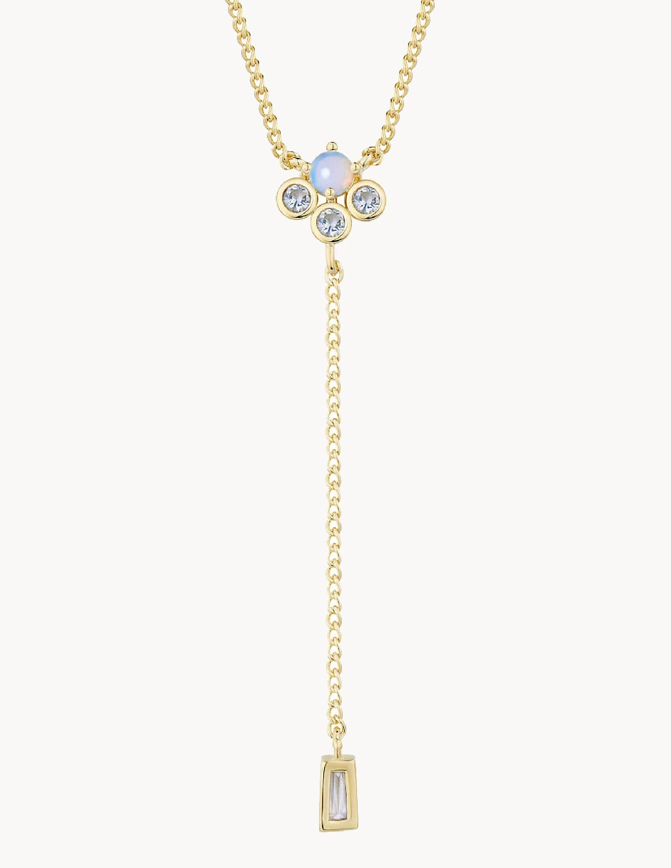 Collar de flor Moon de baño de oro 18 K