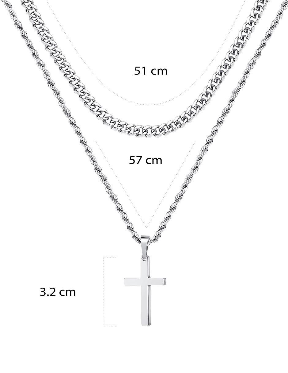 Collar "de (si aplica)" cruz clepsidra ninguna "de" acero inoxidable
