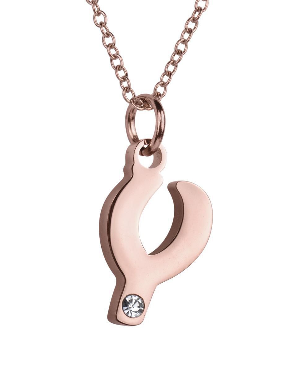 Aretes y collar de letras zirconia cúbica 5