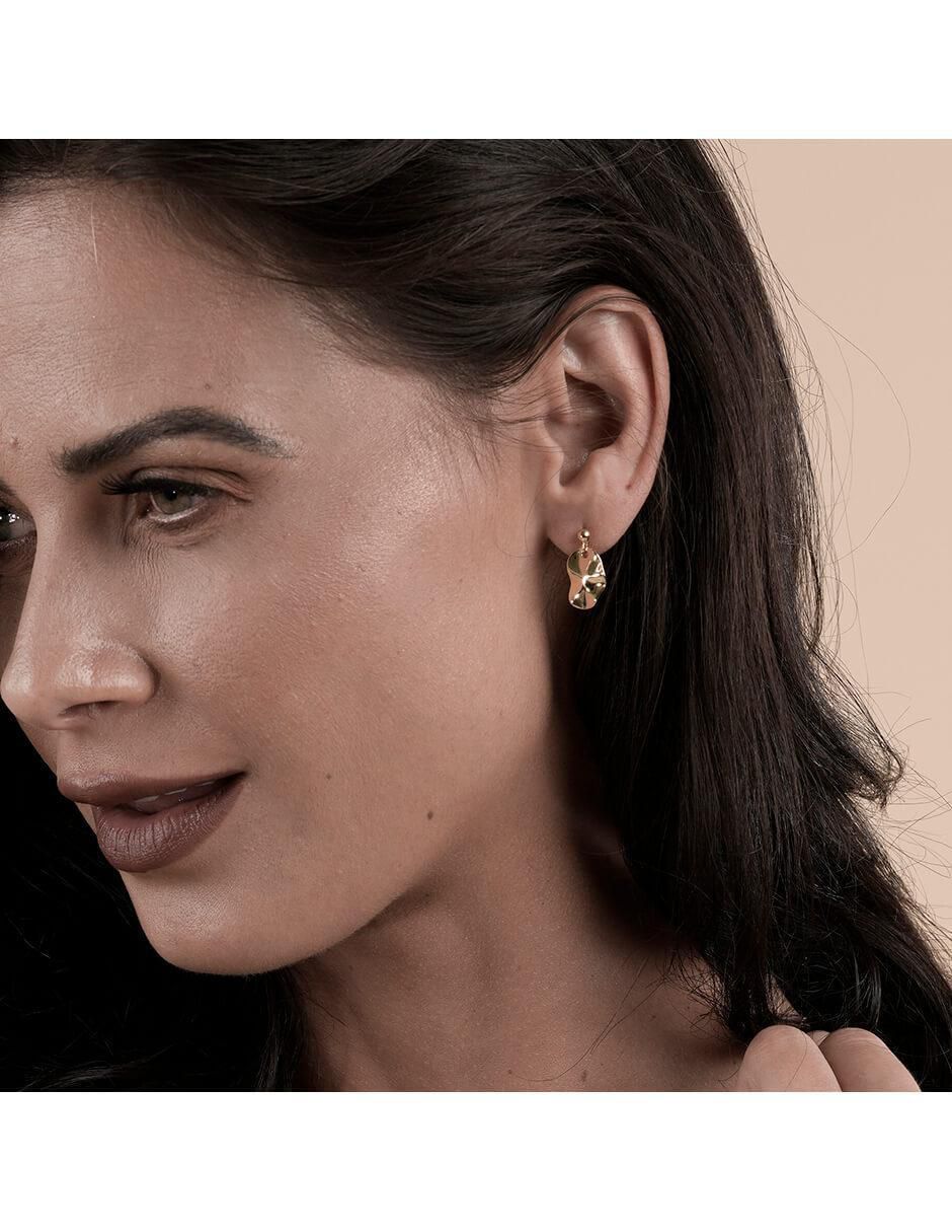 Aretes de óvalo de plata P 925 con acabado brillante 2