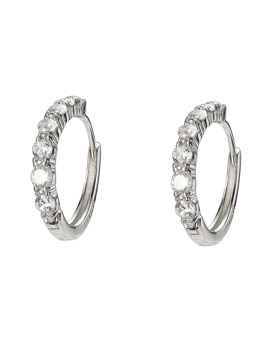 Arracadas de plata P 925 con acabado brillante zirconia