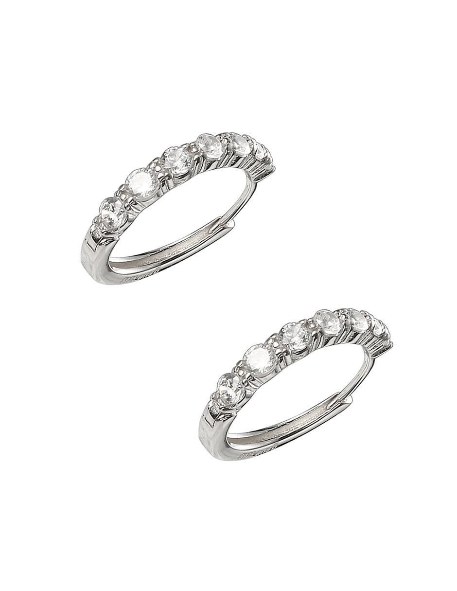 Arracadas de plata P 925 con acabado brillante zirconia 2