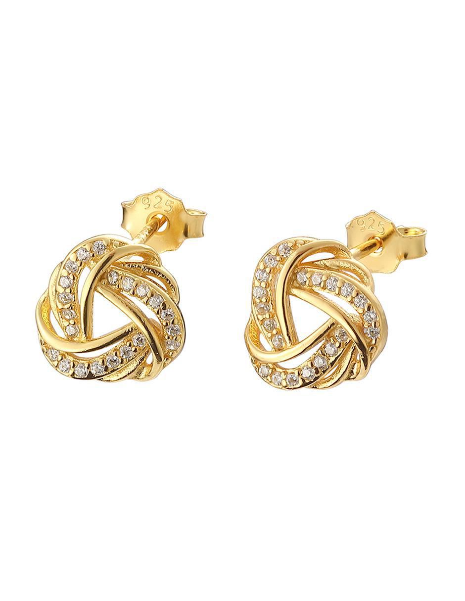 Broqueles de plata P 925 con acabado brillante zirconia Broqueles de plata P 925 con acabado brillante zirconia
