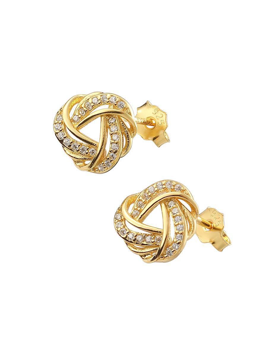 Broqueles de plata P 925 con acabado brillante zirconia 3
