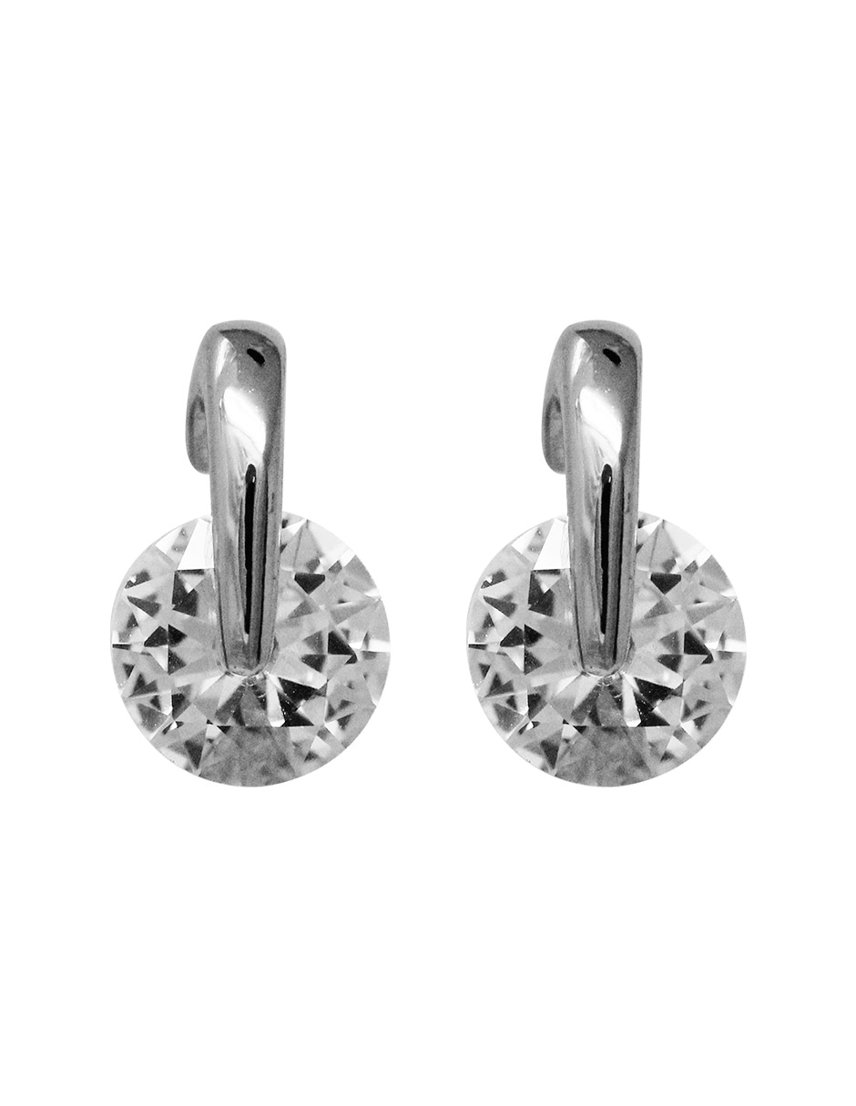 Aretes redondos con acabado brillante cristal