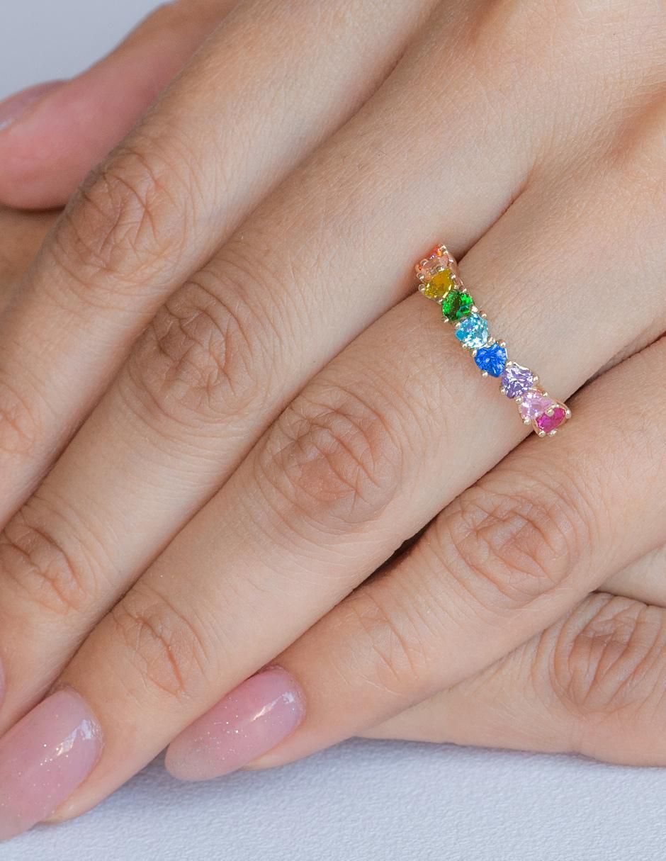 Churumbela de corazón 10 k de oro zirconia pavé 4