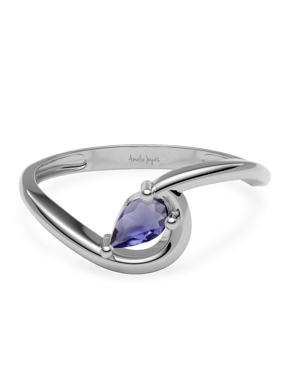 Anillo 14 k de oro zirconia brillante