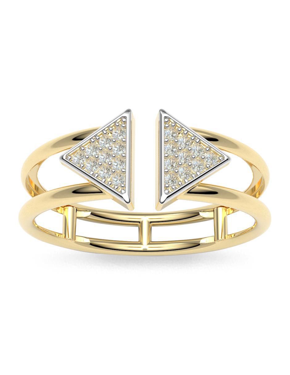 Anillo 14 k de oro zirconia brillante 4