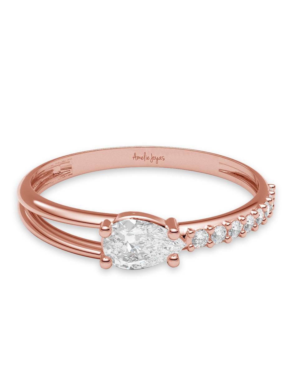 Anillo 14 k de oro zirconia brillante Anillo 14 k de oro zirconia brillante