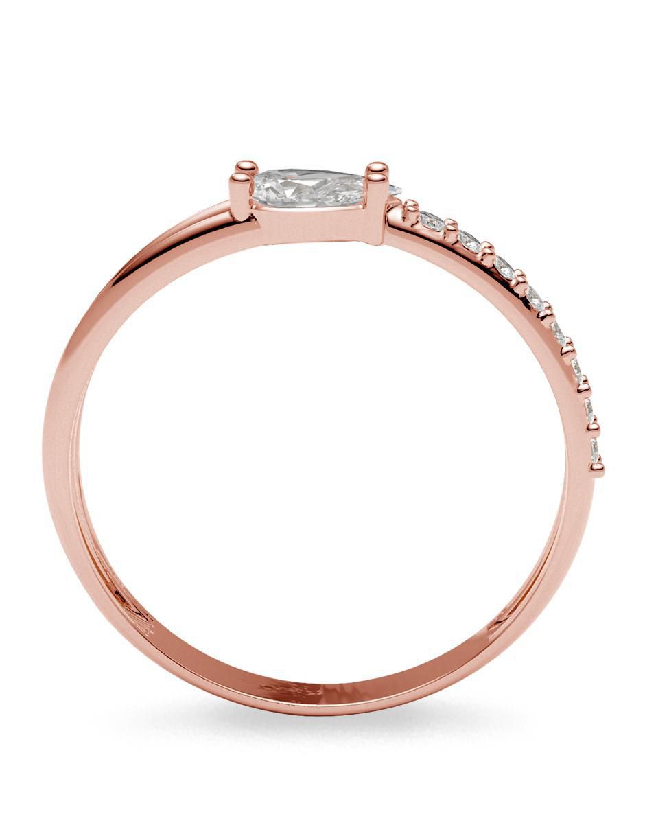 Anillo 14 k de oro zirconia brillante 3