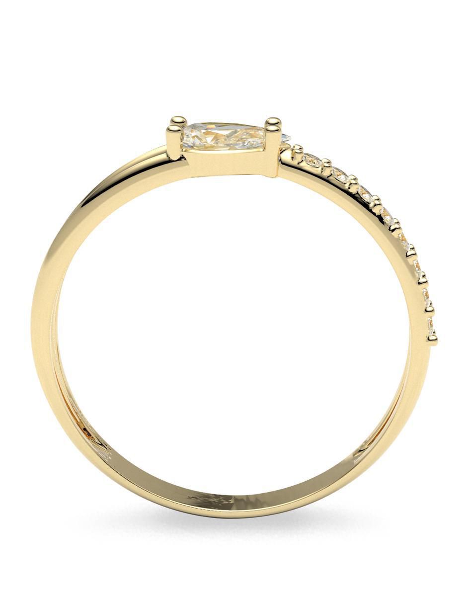 Anillo "de (si aplica)" redondo amelie joyas sin colección sin licencia 14 k "de" oro zirconia